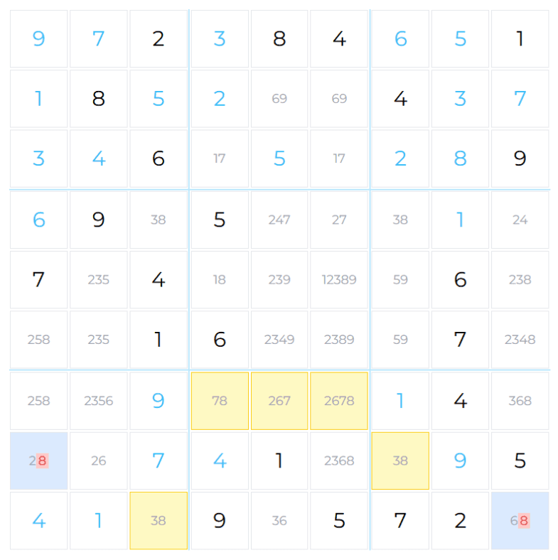 Chute Remote Pair with 3/8 at R9C3 and R8C7